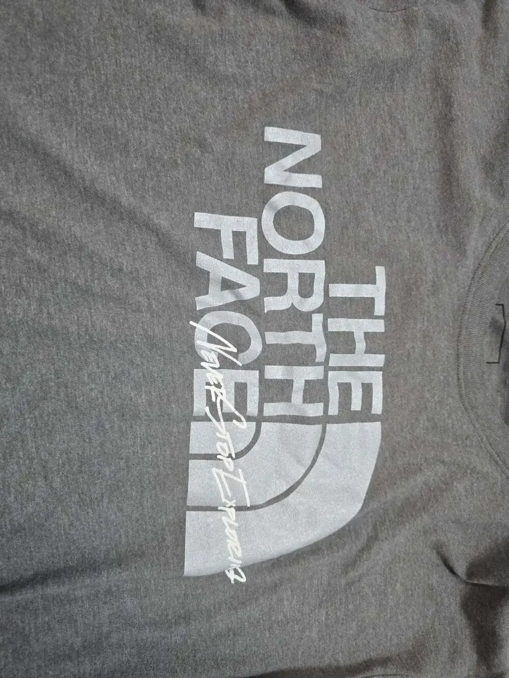 The North Face Graphic T-Shirt Mens Large Gray Excellent Long Sleeve Outdoor